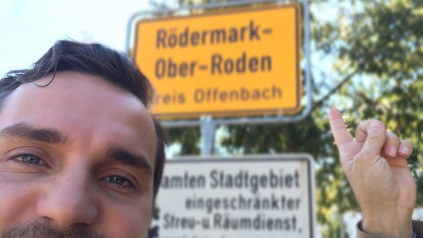 Ortseinfahrt Rollwald/ Ober-Roden; Ortsschild
